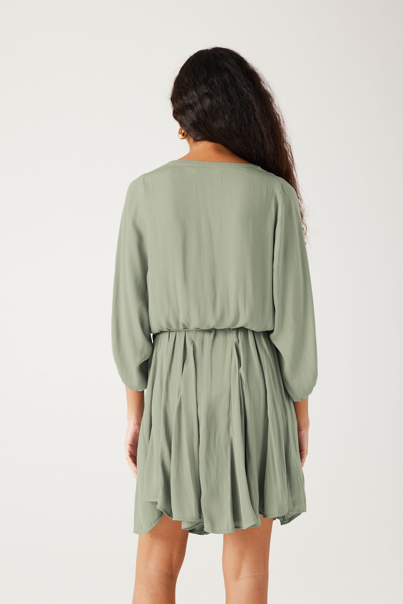 Short satin dress - Turquoise