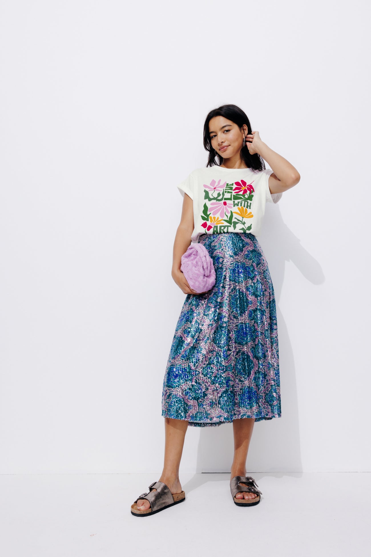 Slogan t-shirt - Ecru print