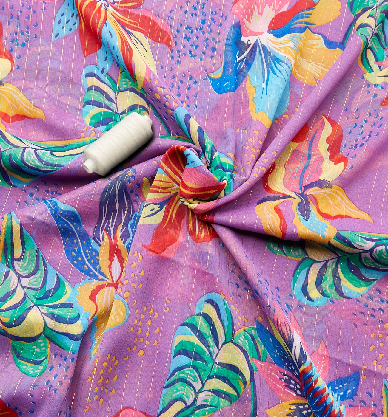 Polyester 3m fabric cut - Violet print