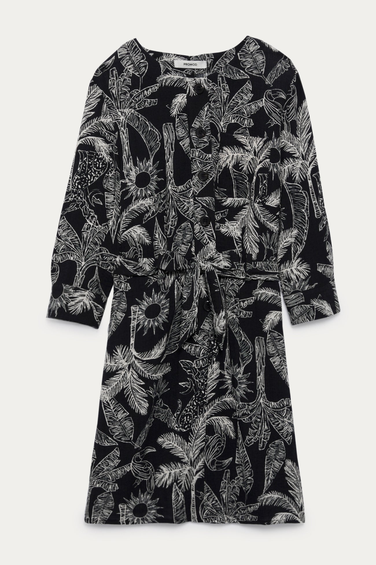 Patterned shirtdress - Black print