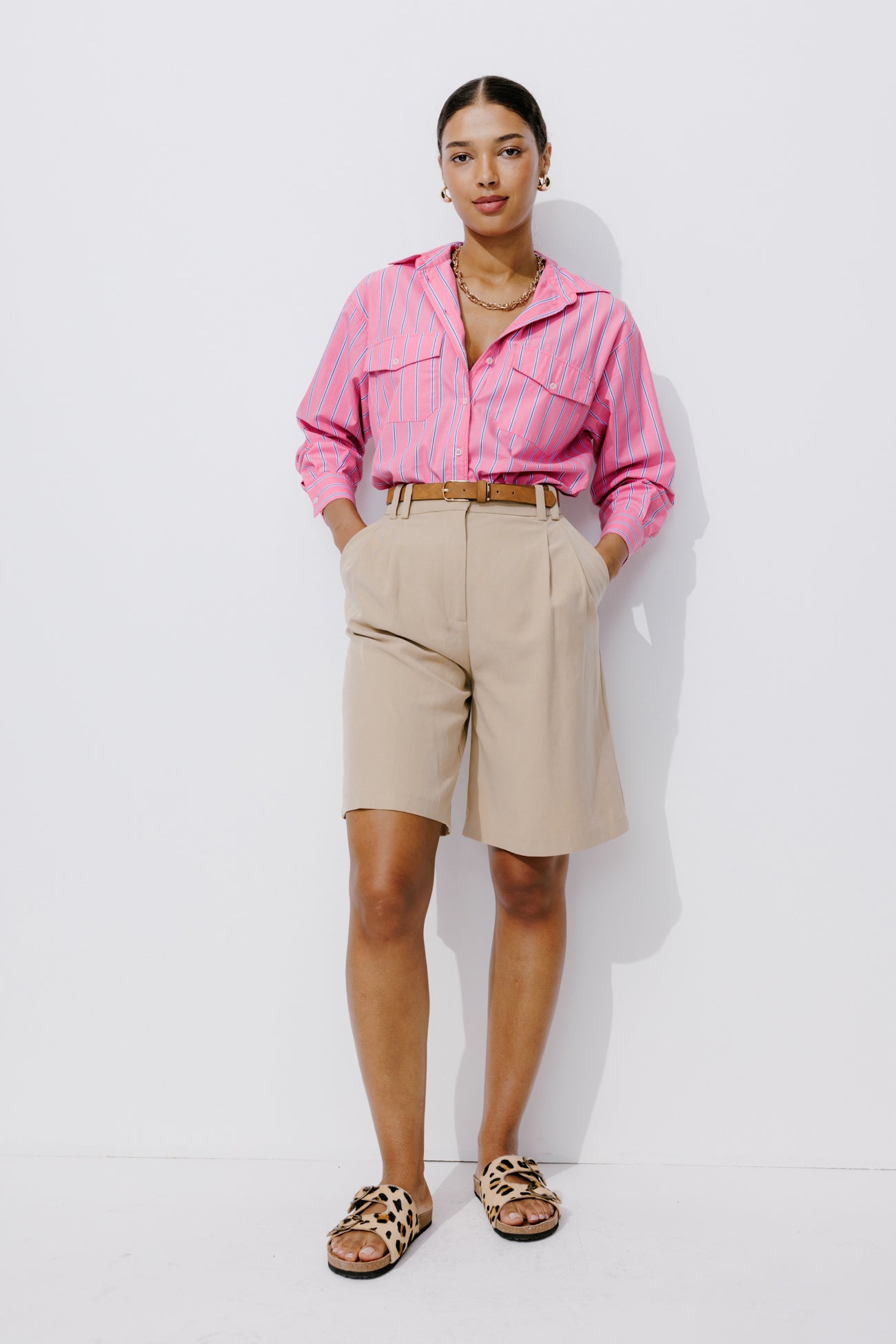 Striped oversized shirt - Blue stripes