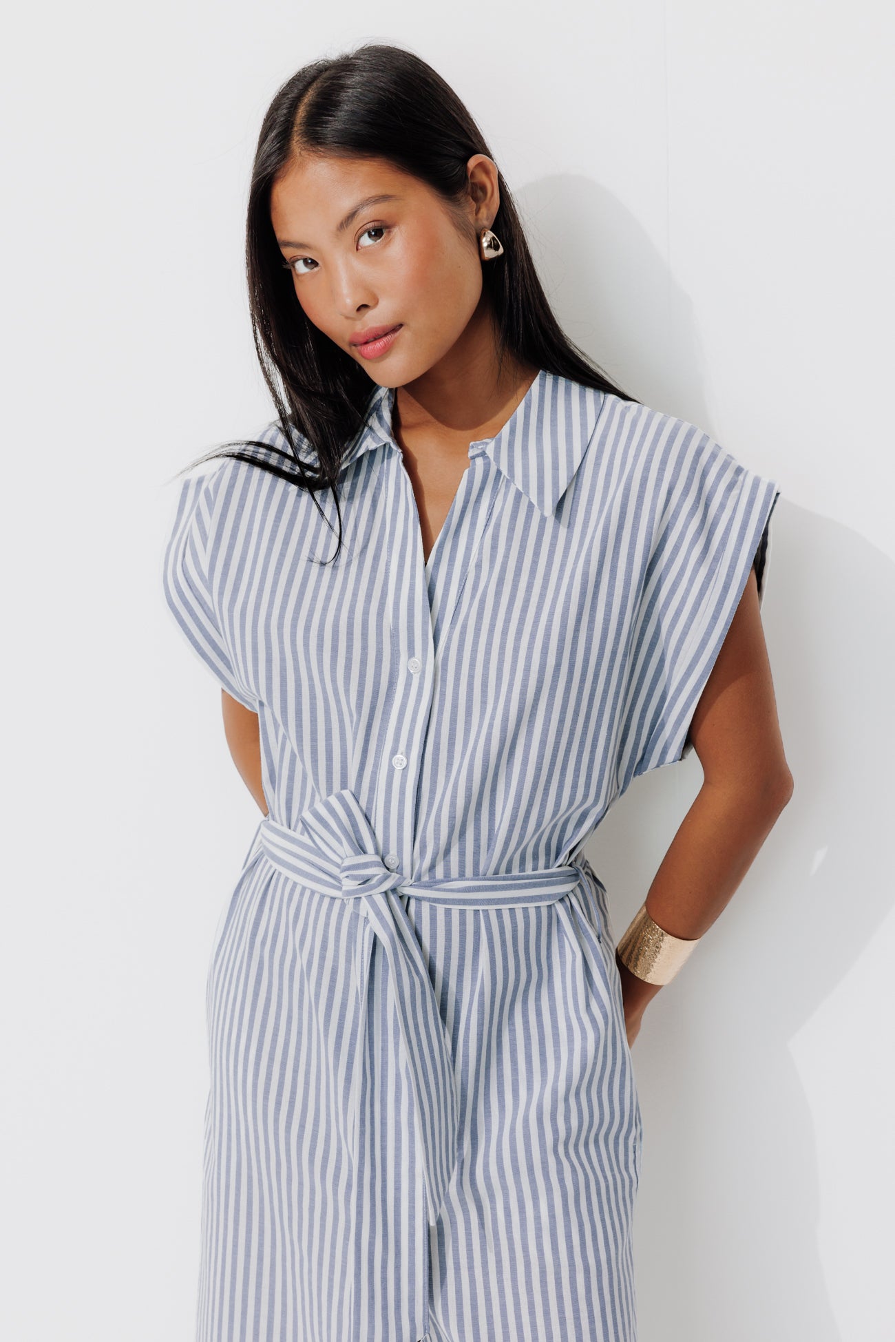 Striped shirtdress - Blue stripes