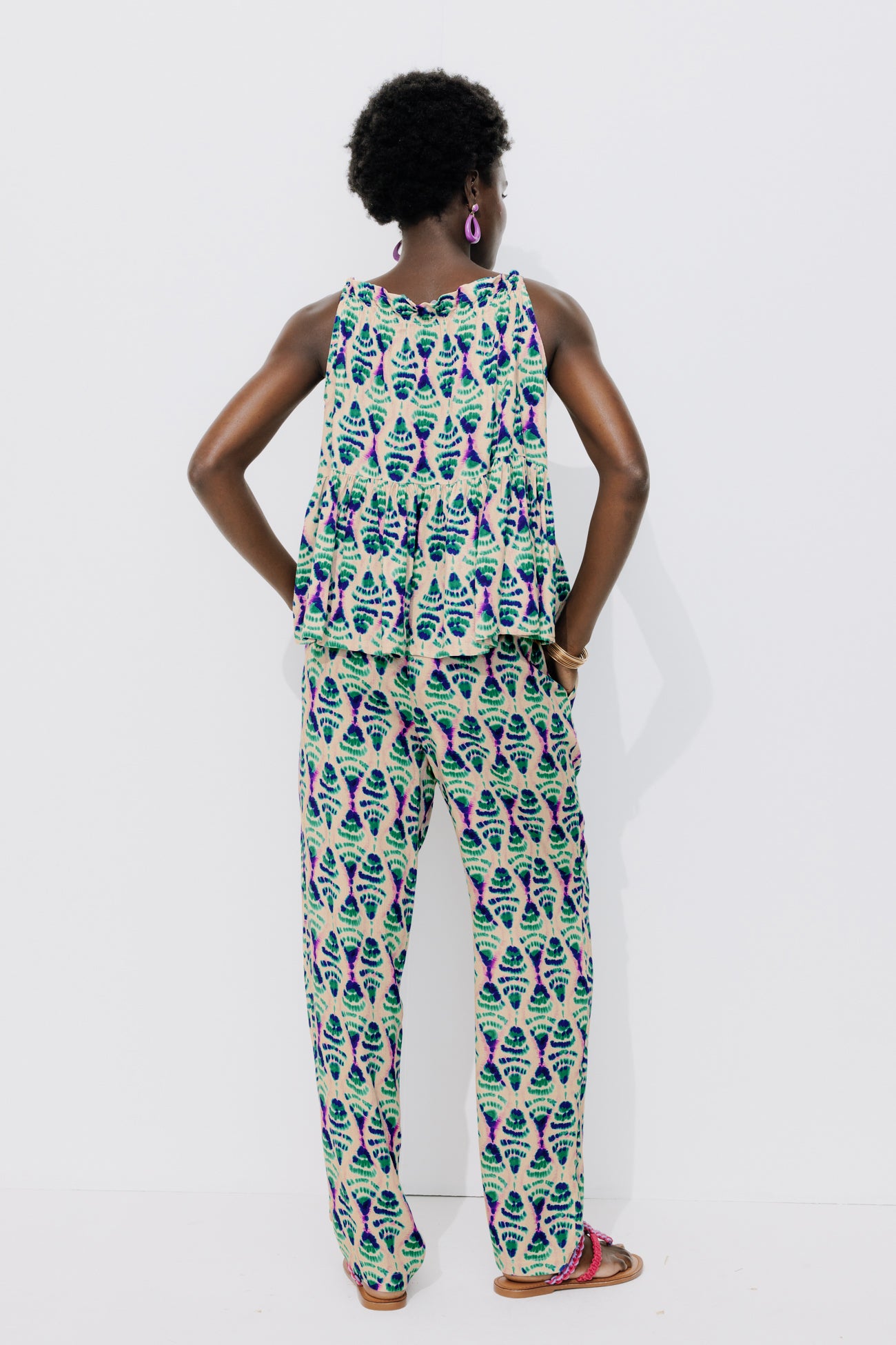 Ikat pattern trousers - Multicolour print