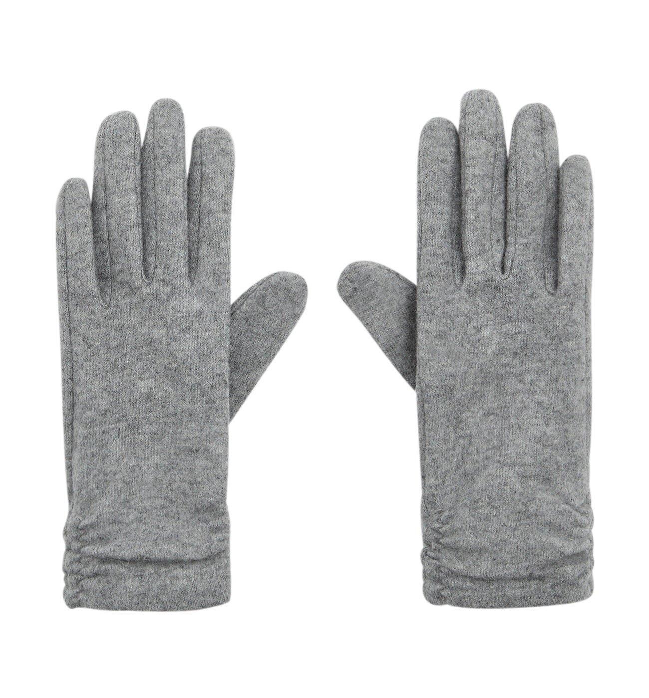 Knitted gloves - Light grey