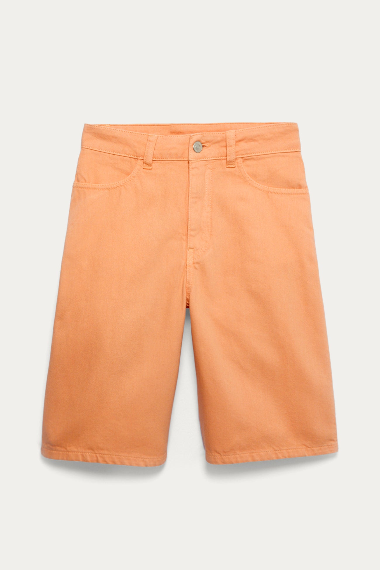 Plain canvas bermuda shorts - Apricot