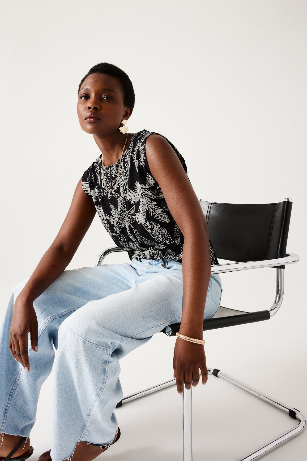 Patterned top - Black print