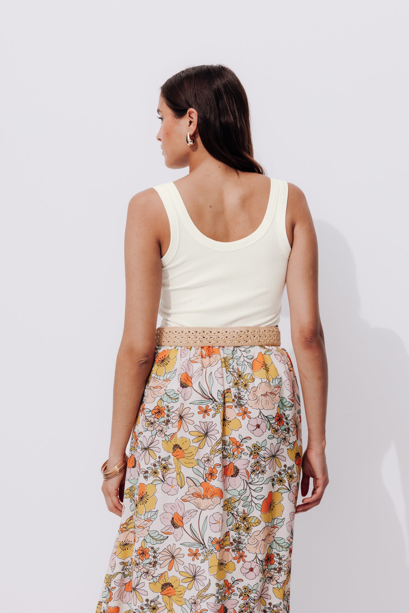 Plain ribbed sleeveless top - Black