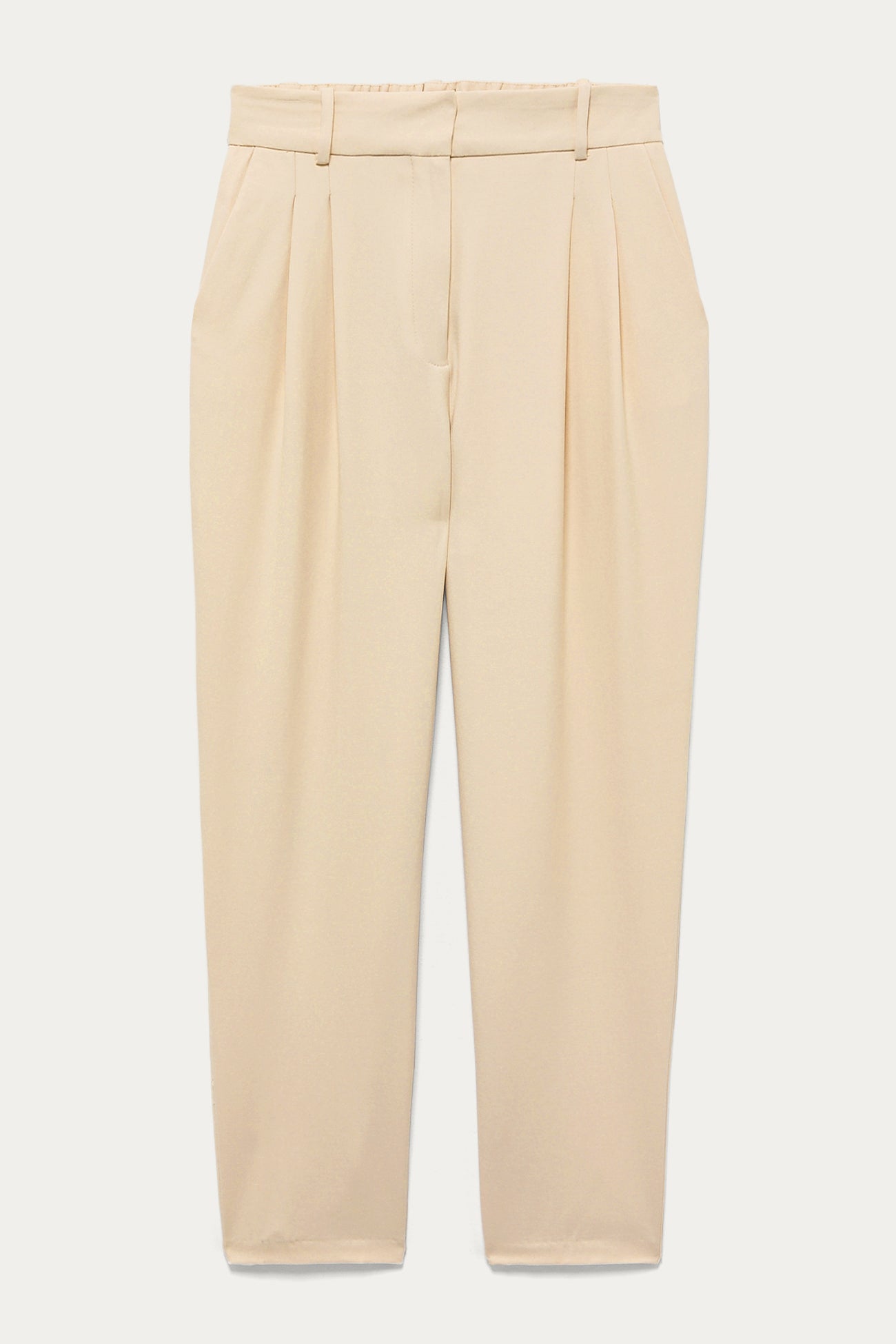 High-waist peg trousers - Beige