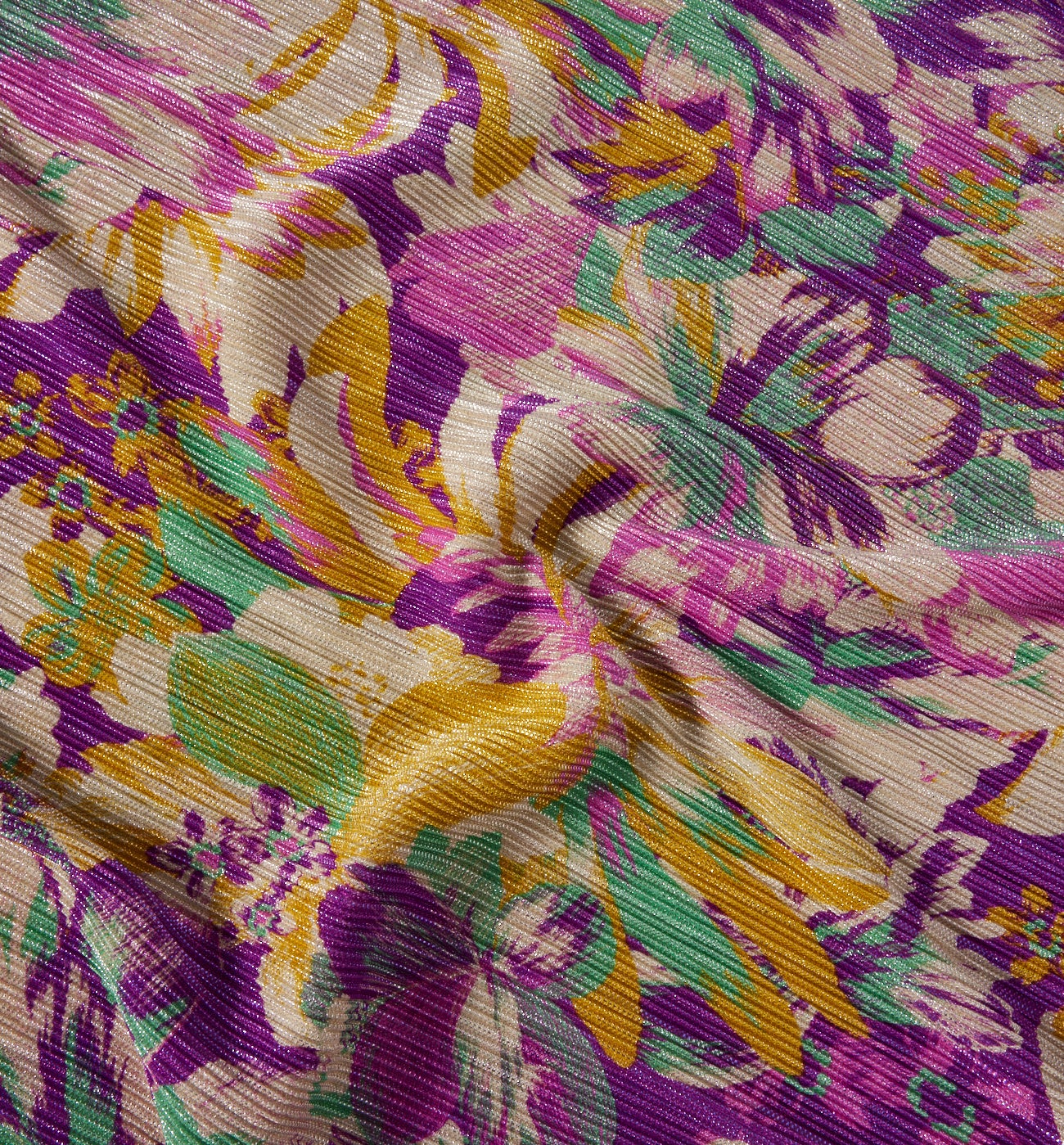 Polyester lurex fabric cut - Multicolour print