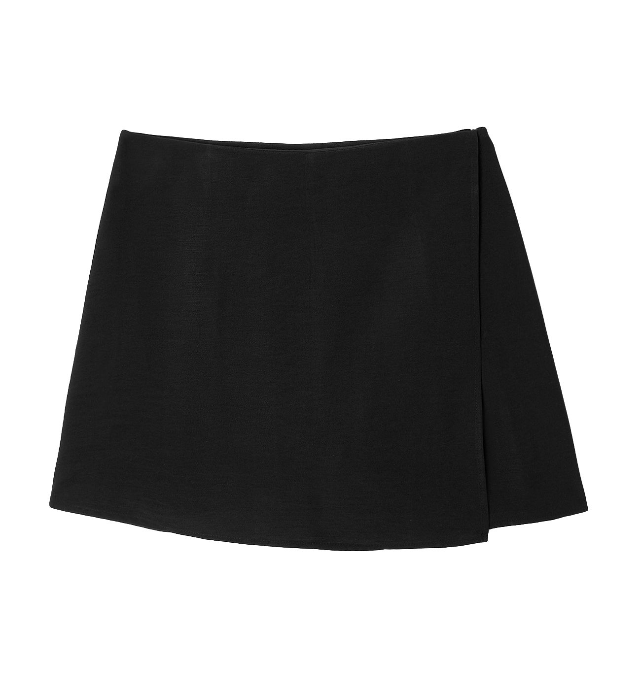 Mini plain shorts-skirt - Black