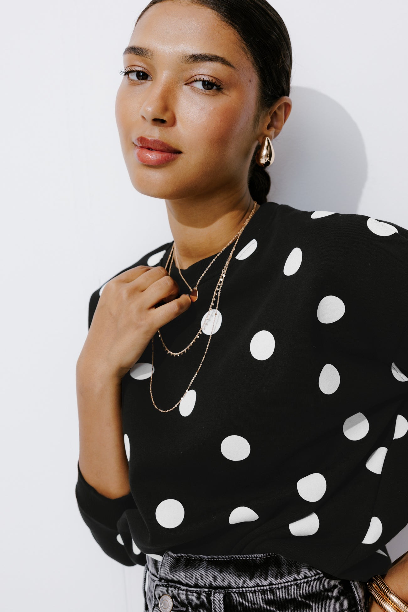 Patterned sweatshirt - Black stripes