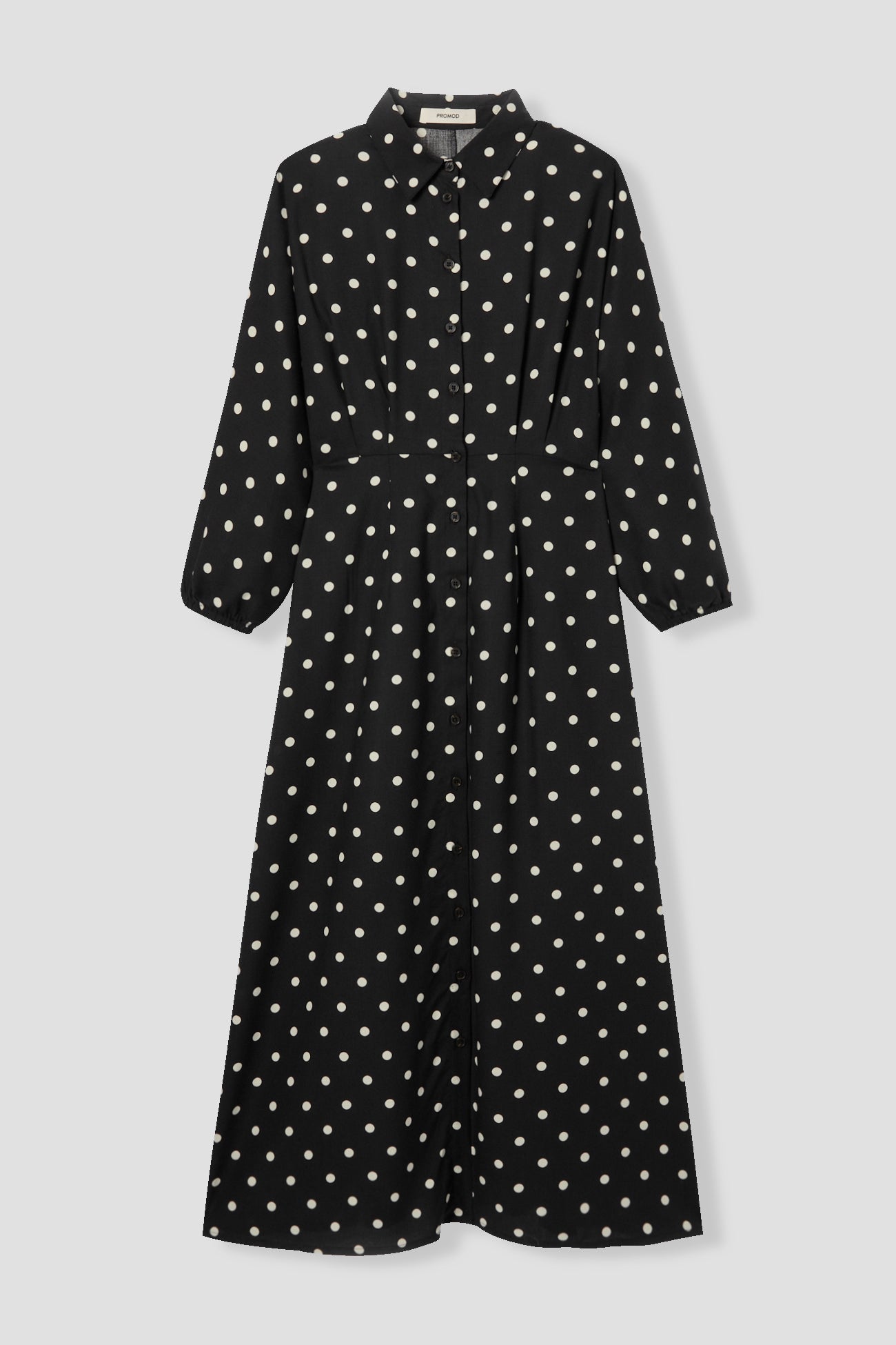 Long patterned shirtdress - Black print
