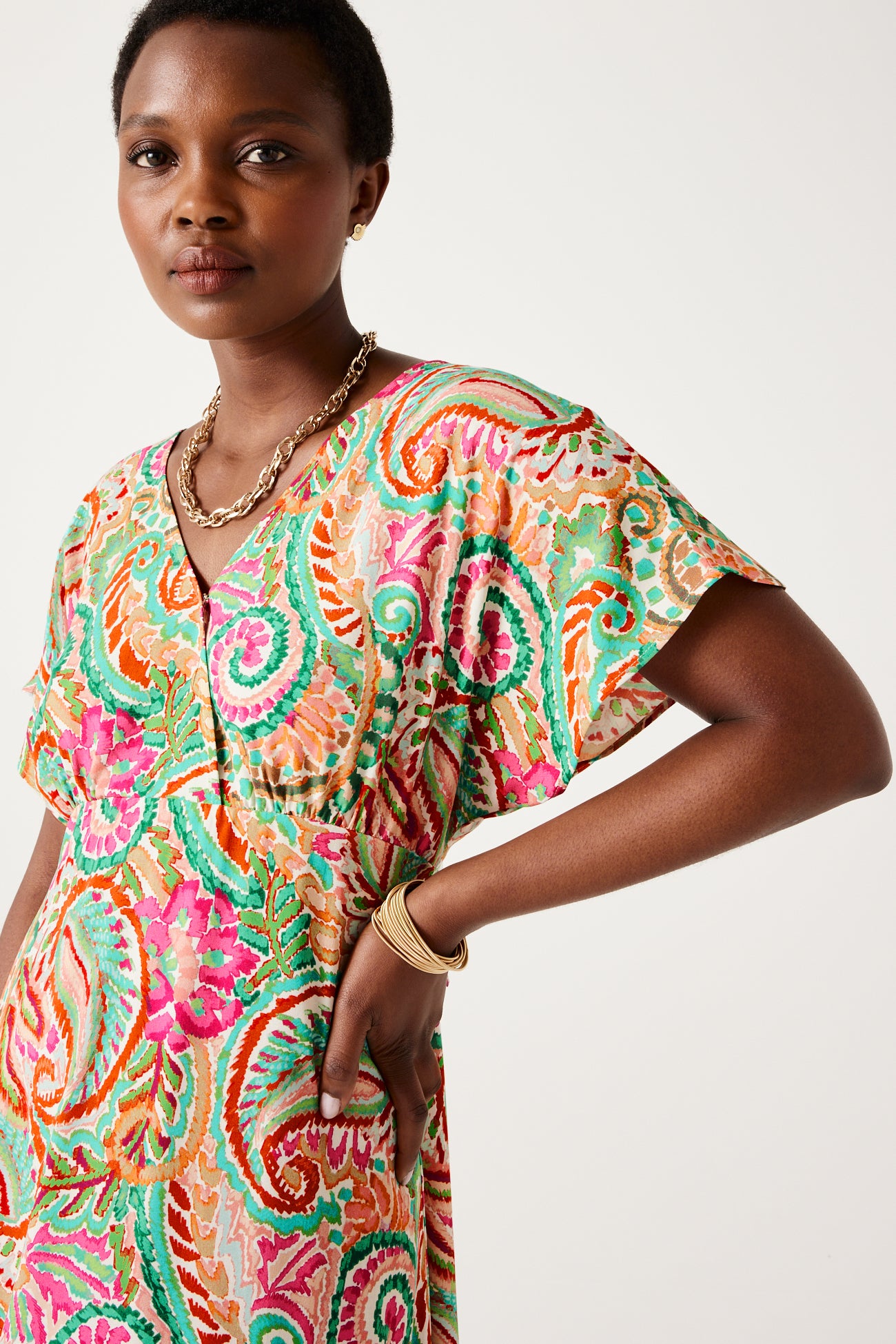 Ecodesign patterned dress - Multicolour print