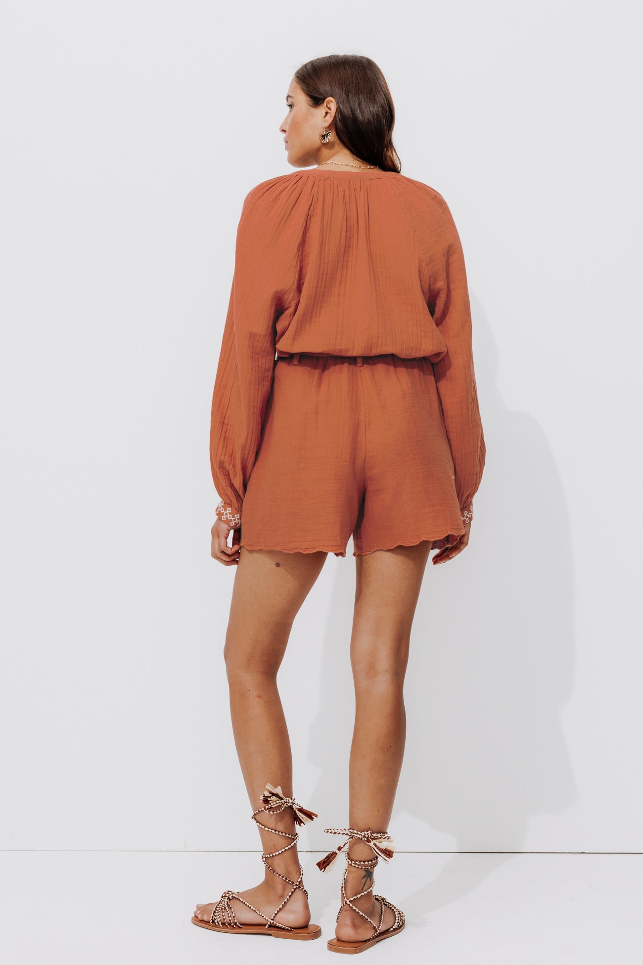 Cotton gauze shorts - Sienna