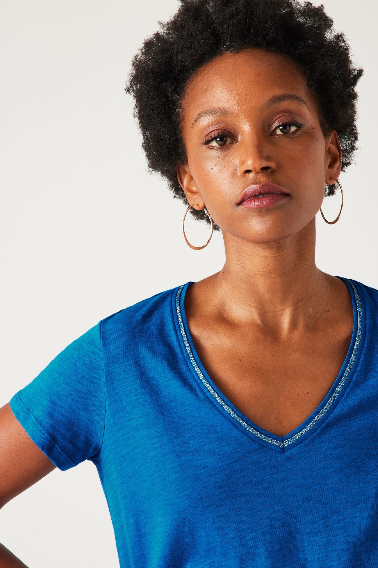 V-neck top - Raspberry red