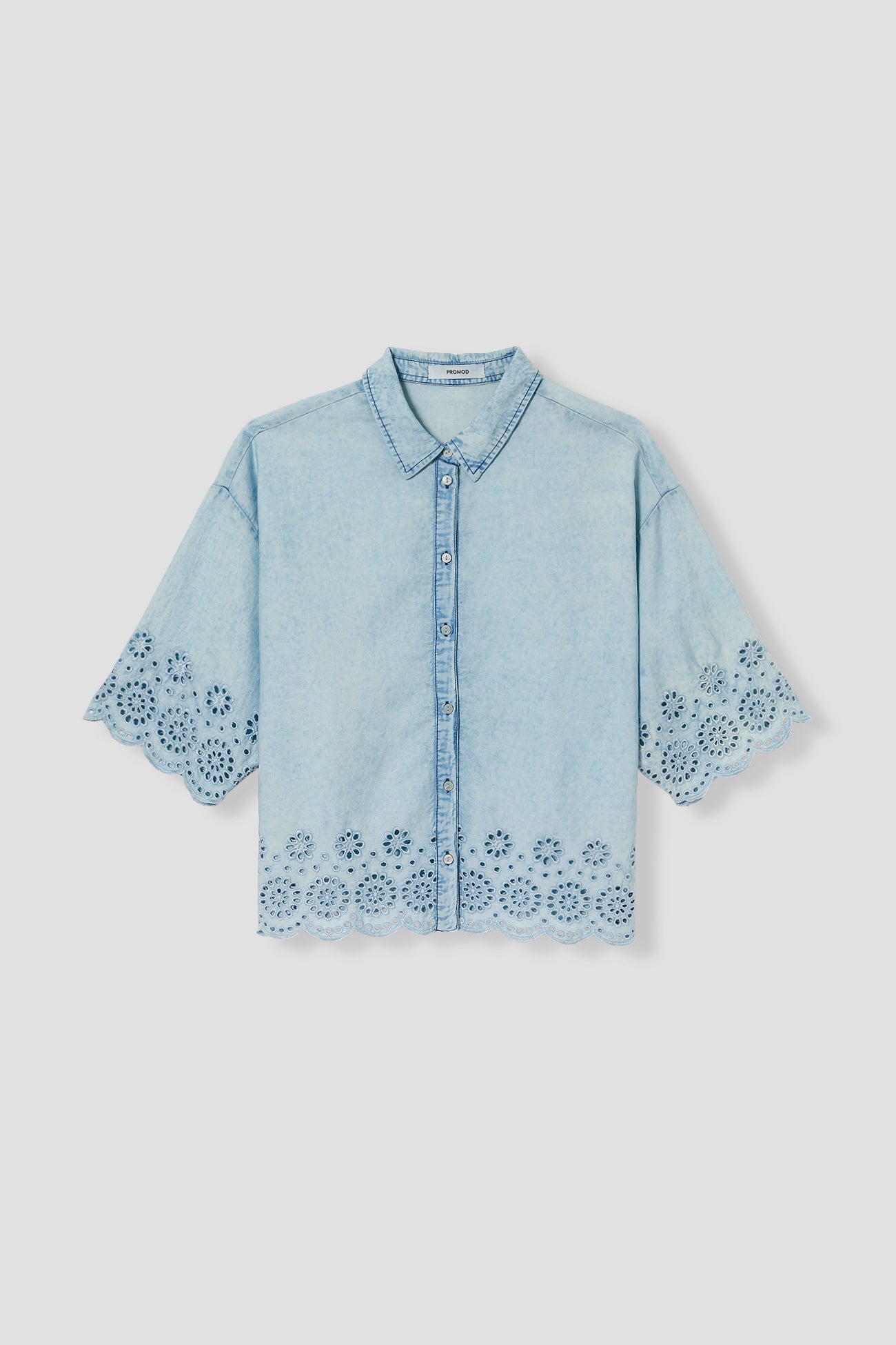 Broderie anglaise shirt - Light denim