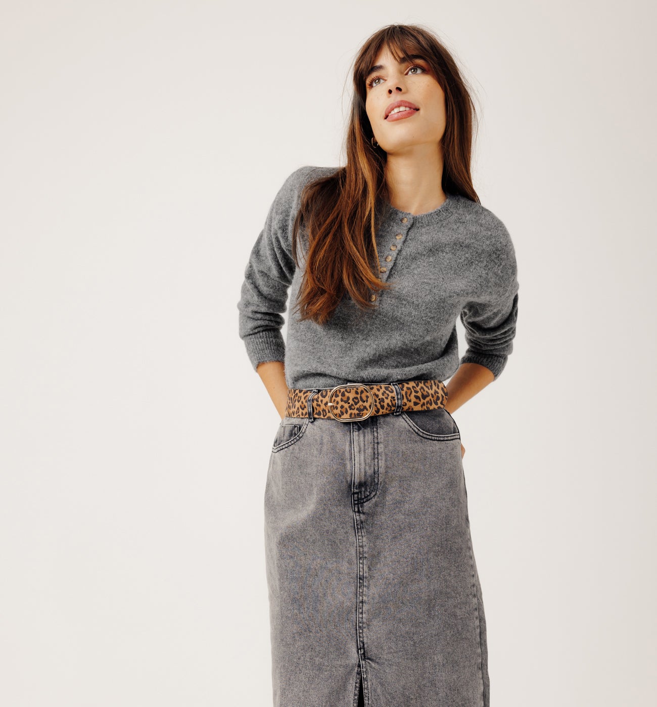 Button front jumper - Black stripes