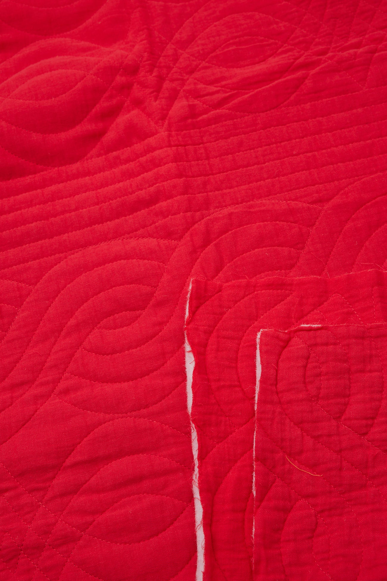 2m padded cotton fabric cut - Cherry red