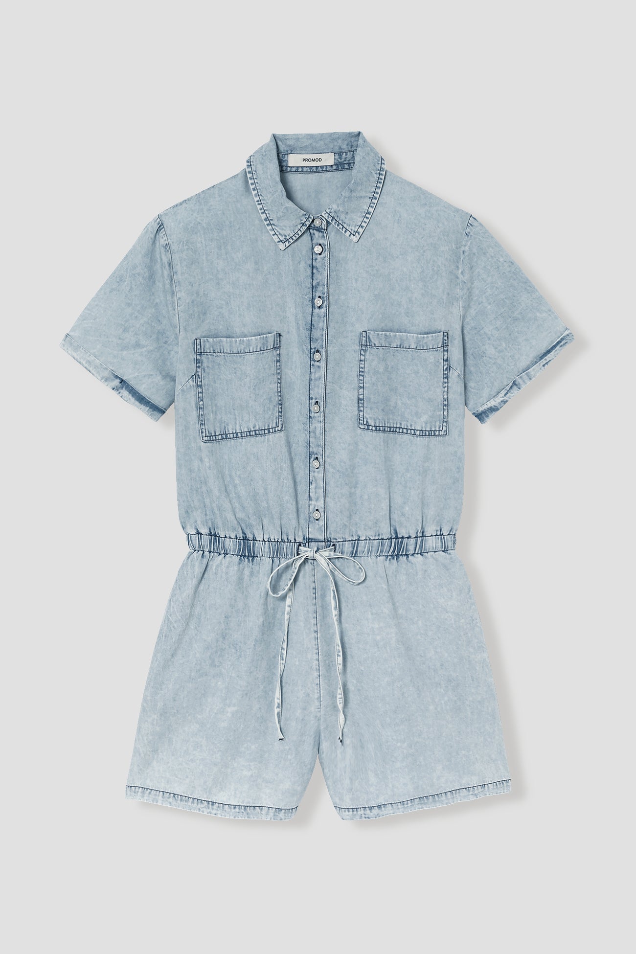 Faded shorts jumpsuit - Light denim