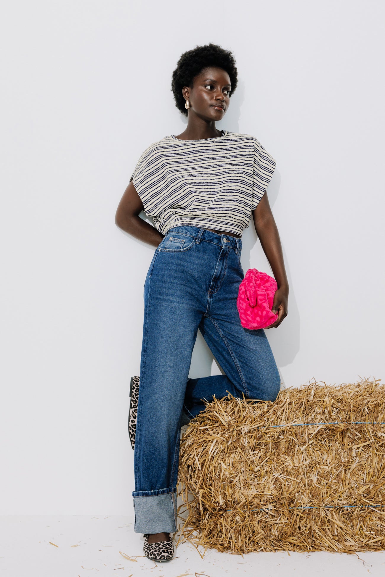 Striped crop top - Blue stripes