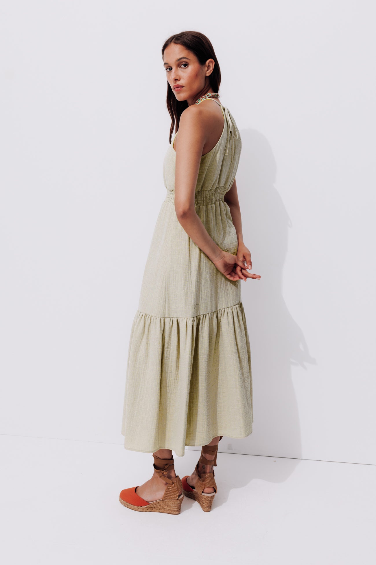 Long strappy dress - Sand