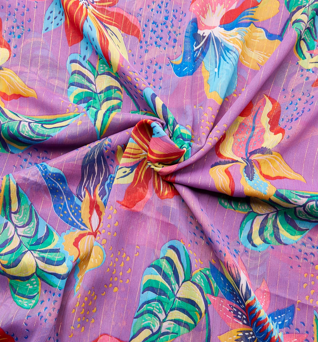 Polyester 3m fabric cut - Violet print