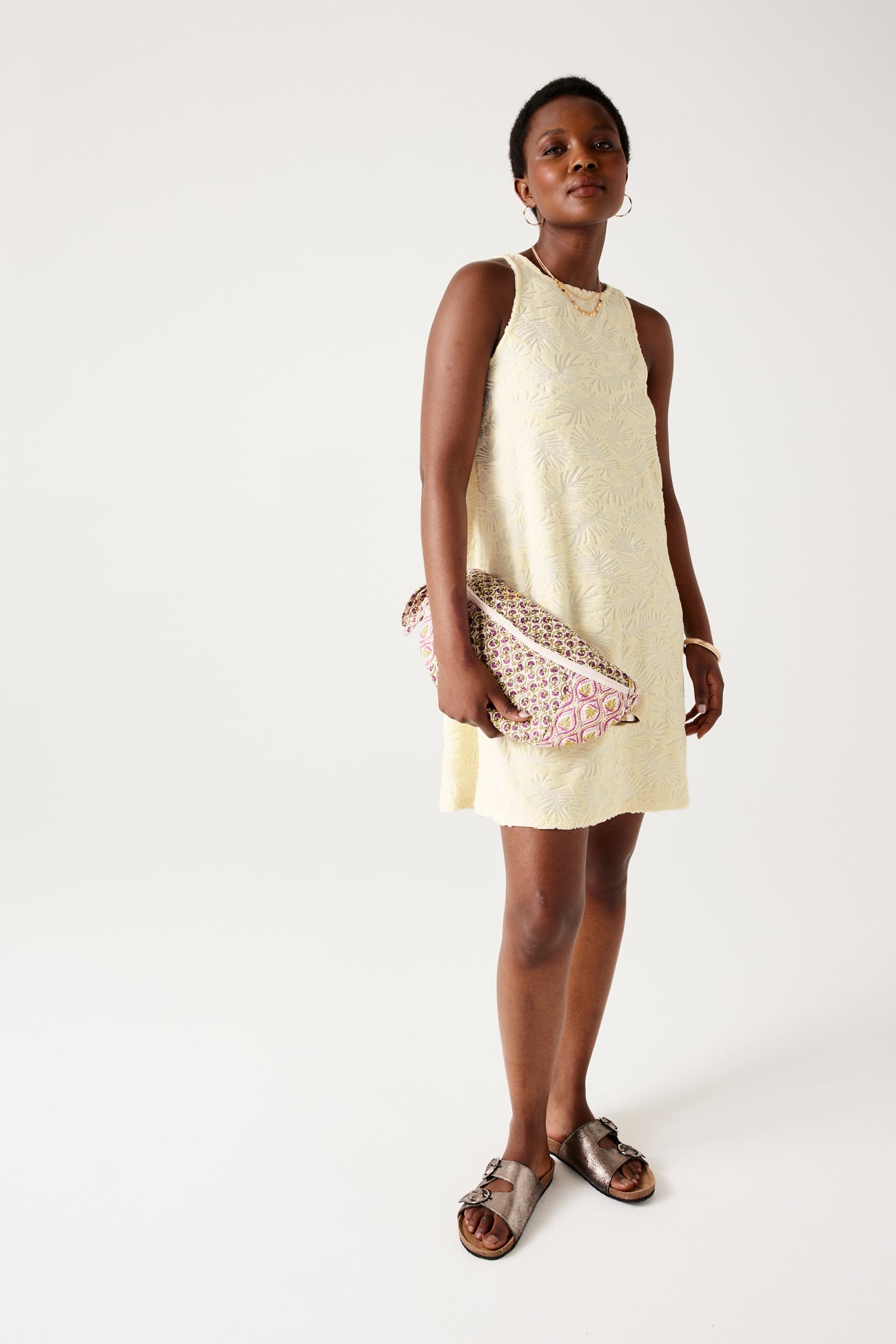 Short towelling dress - Bordeaux red