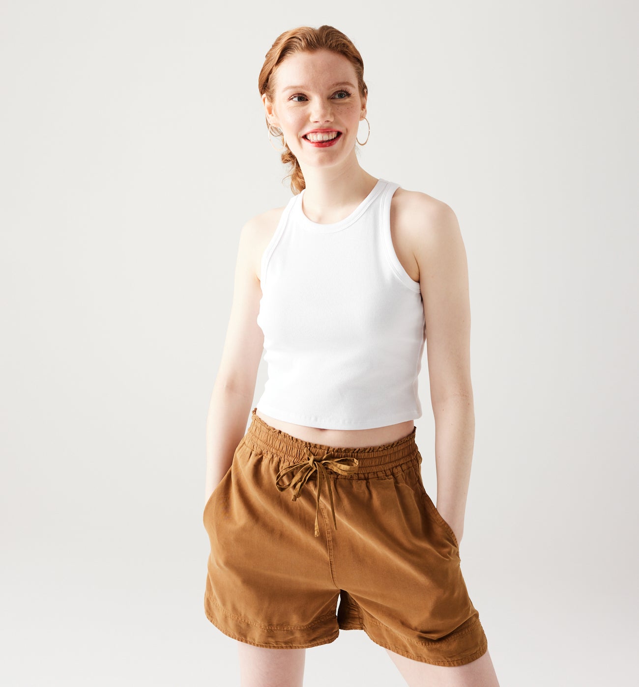 Ribbed crop top - White