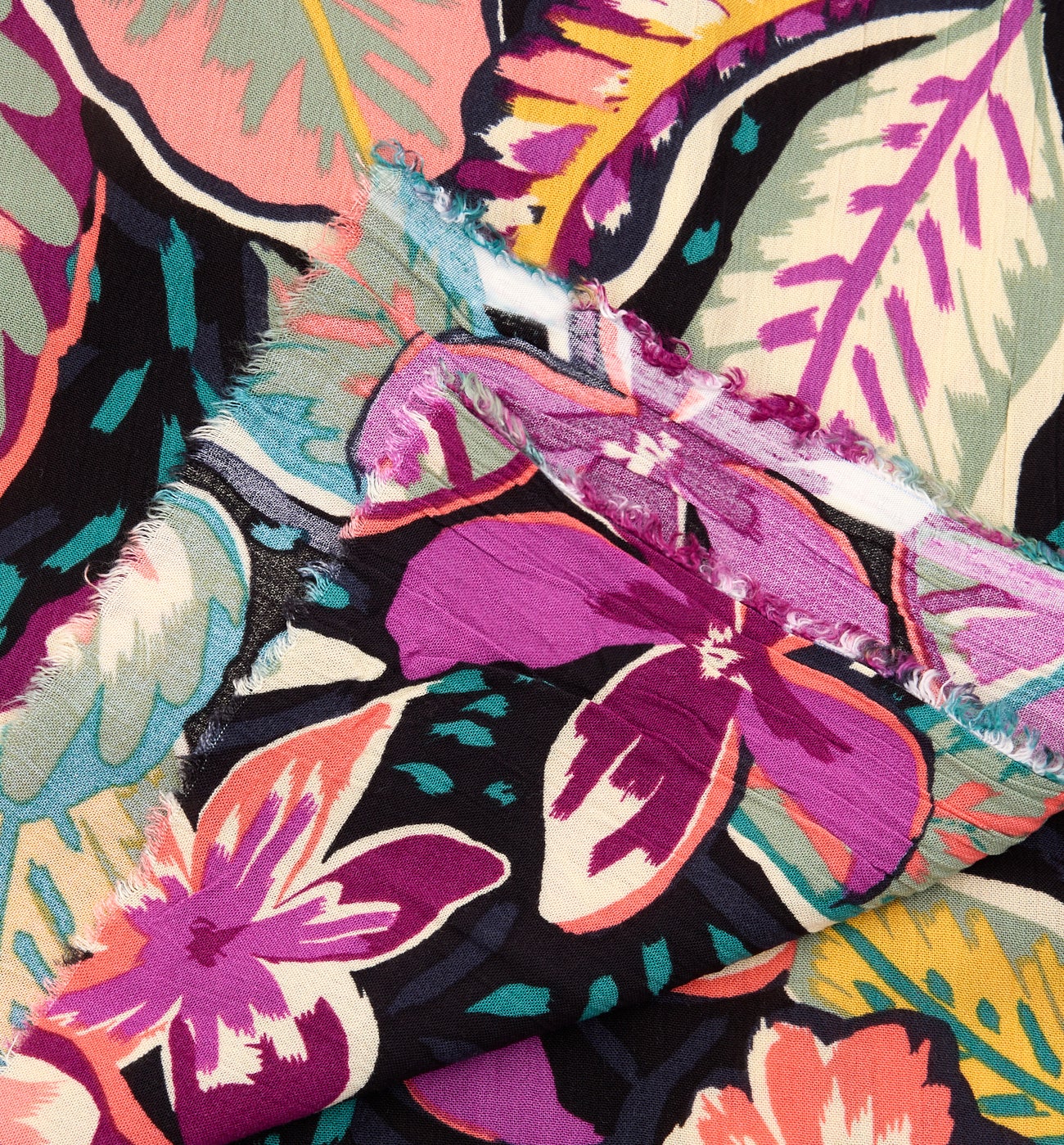 3m crinkle viscose fabric cut - Mandarine print