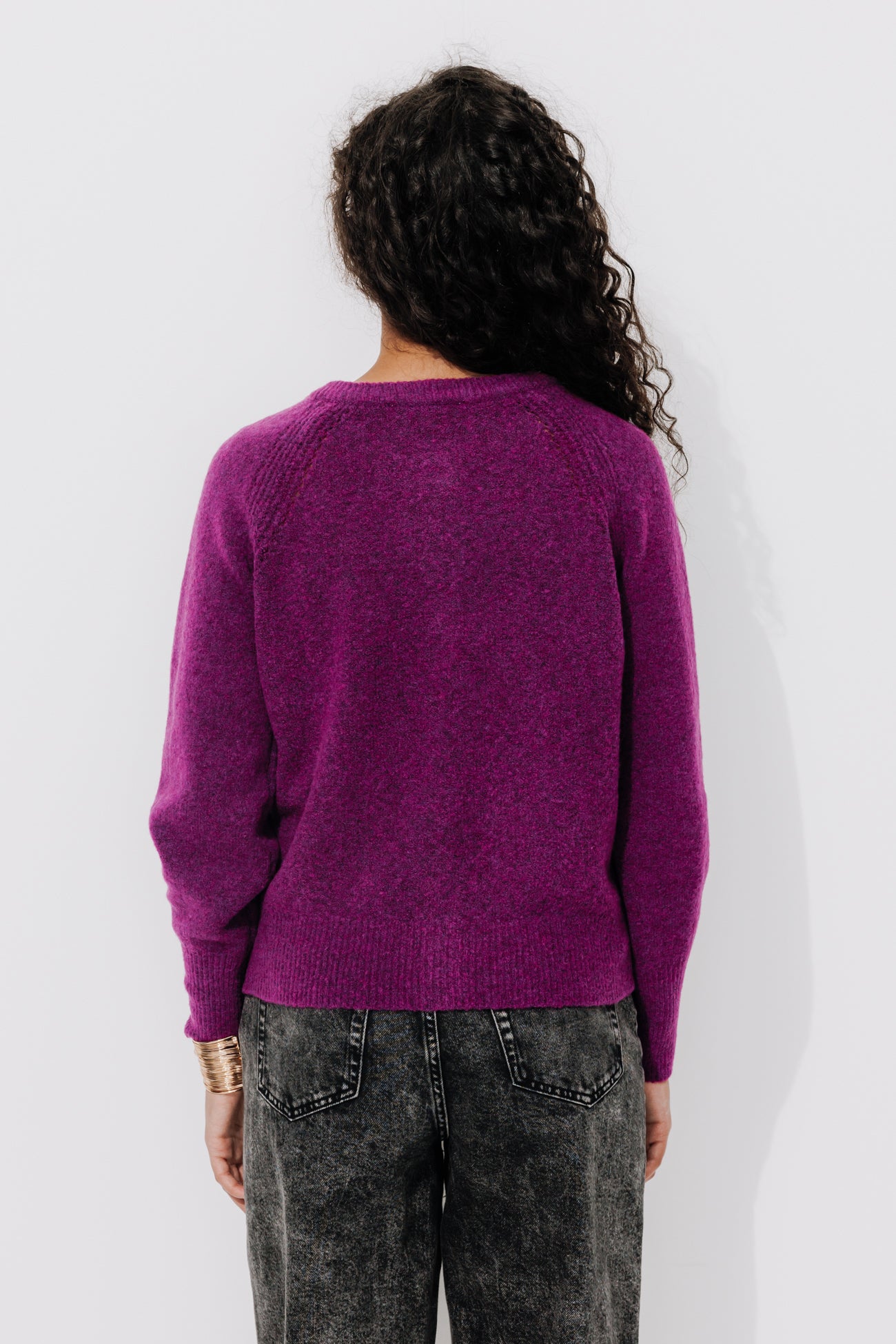 Soft button cardigan - Violet