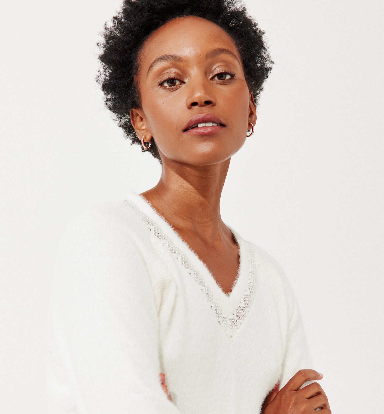 Lace detail jumper - Black