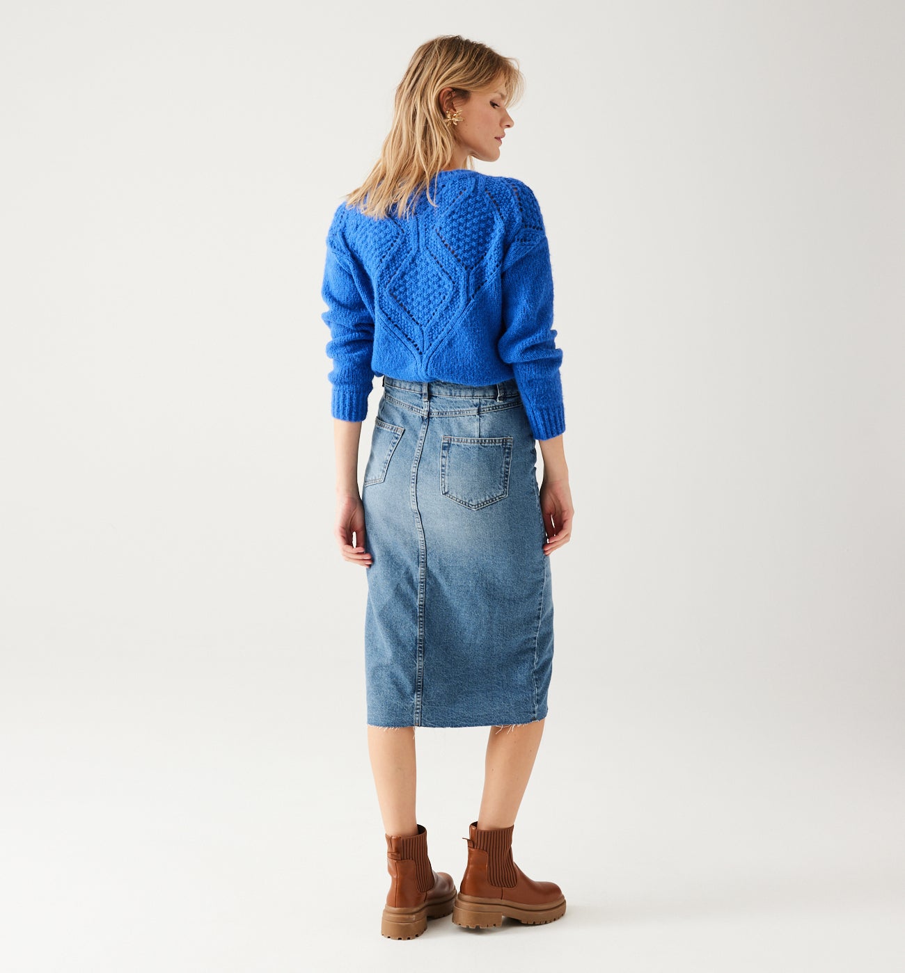 Midi denim skirt - Medium denim