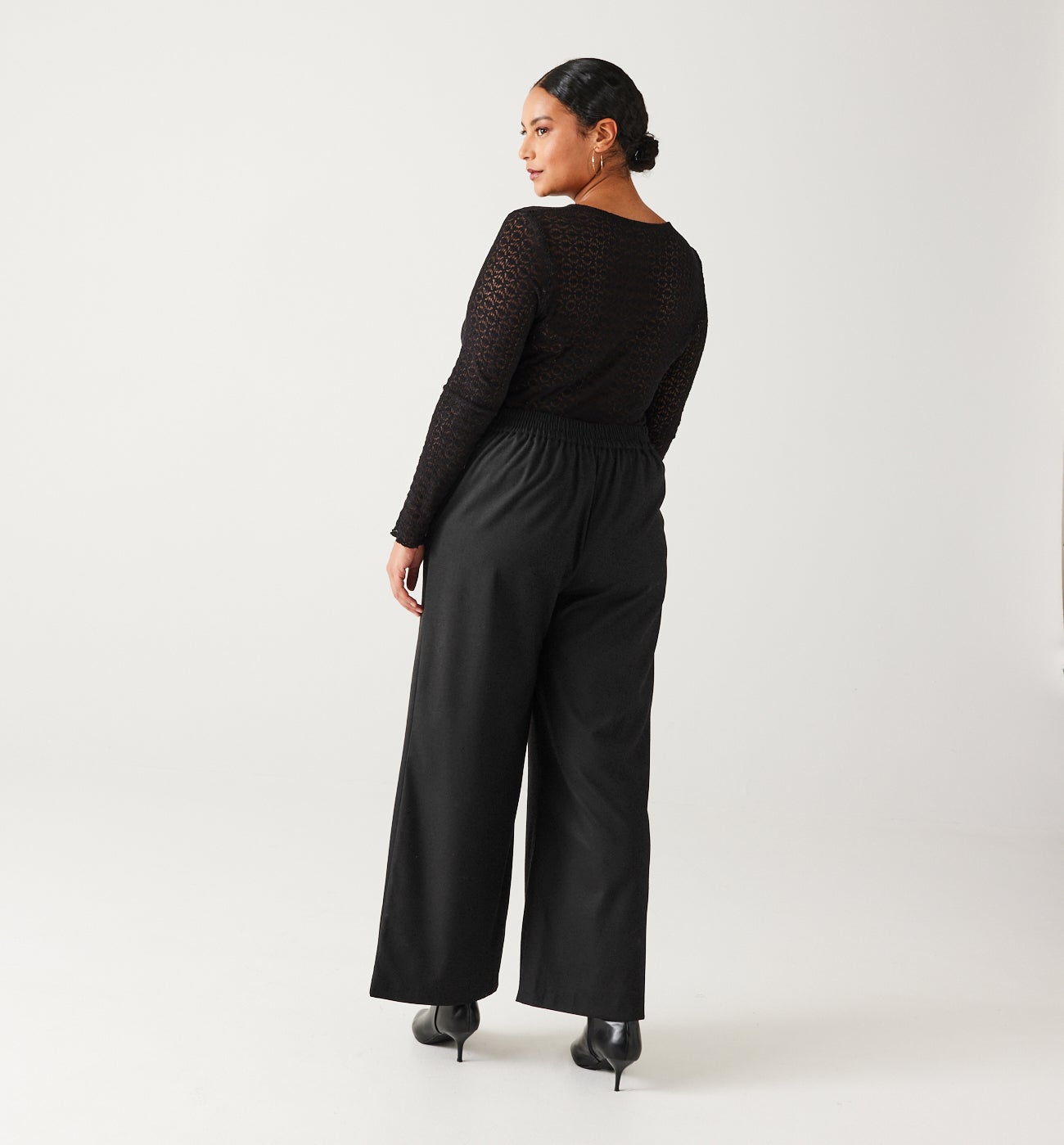 Wideleg trousers - Black