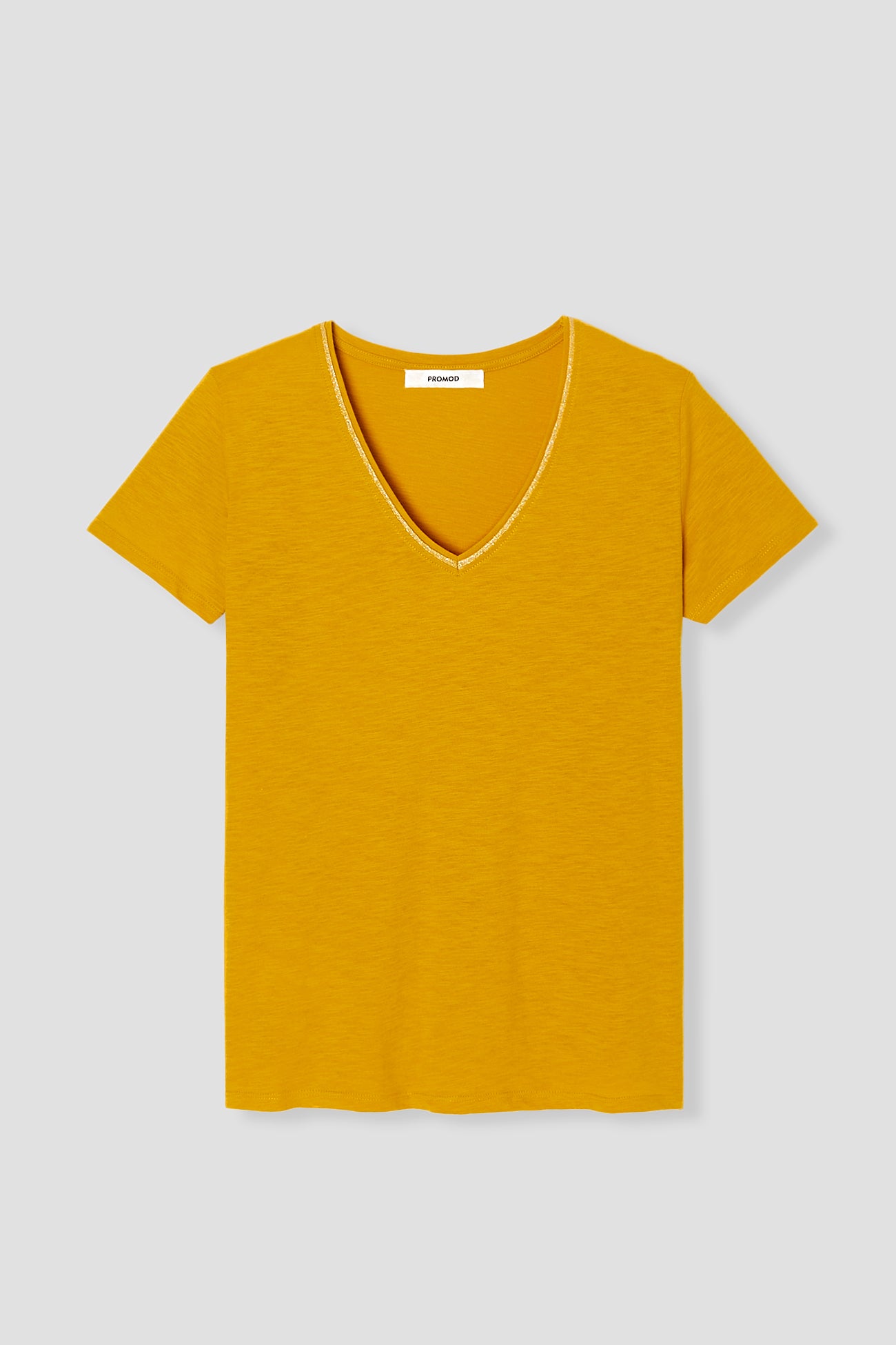 V-neck t-shirt - Beige print