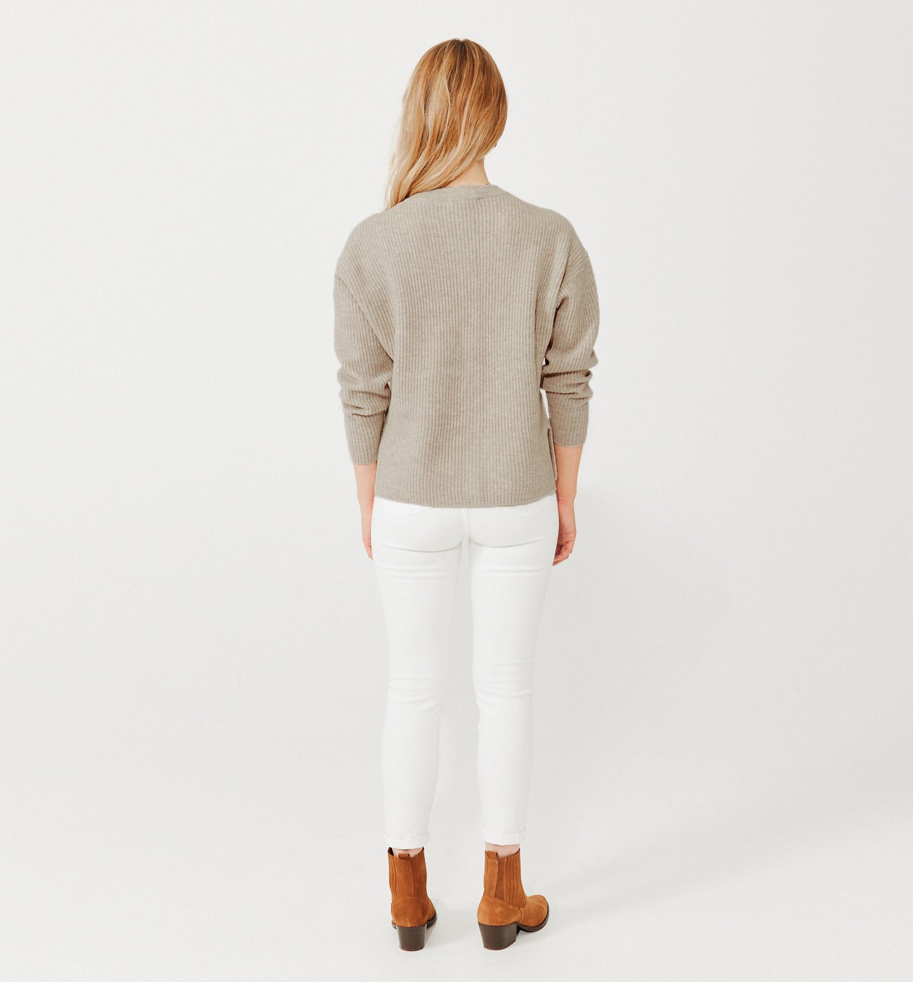 Merino wool cardigan - Beige