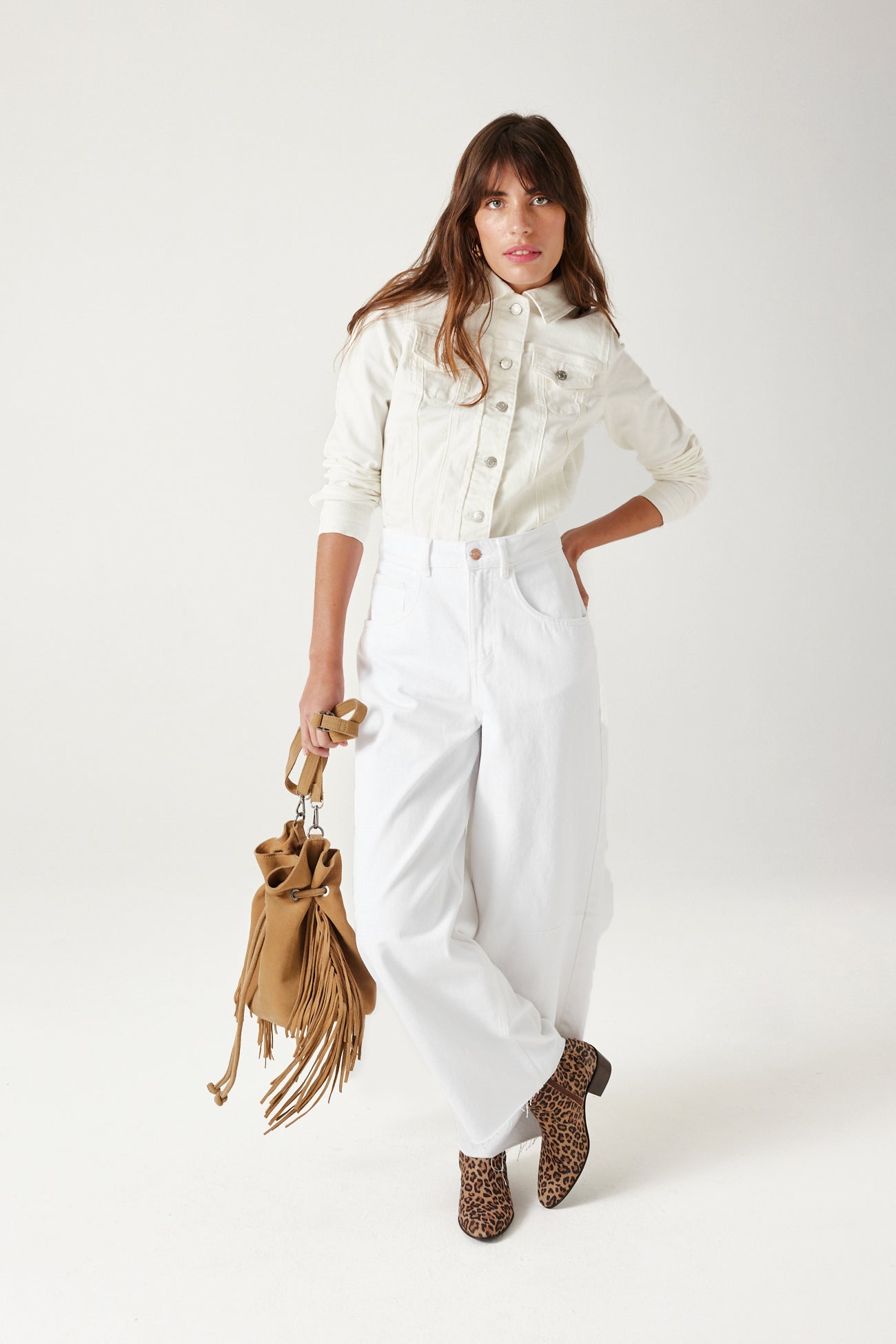 Relaxed denim jacket - Ecru