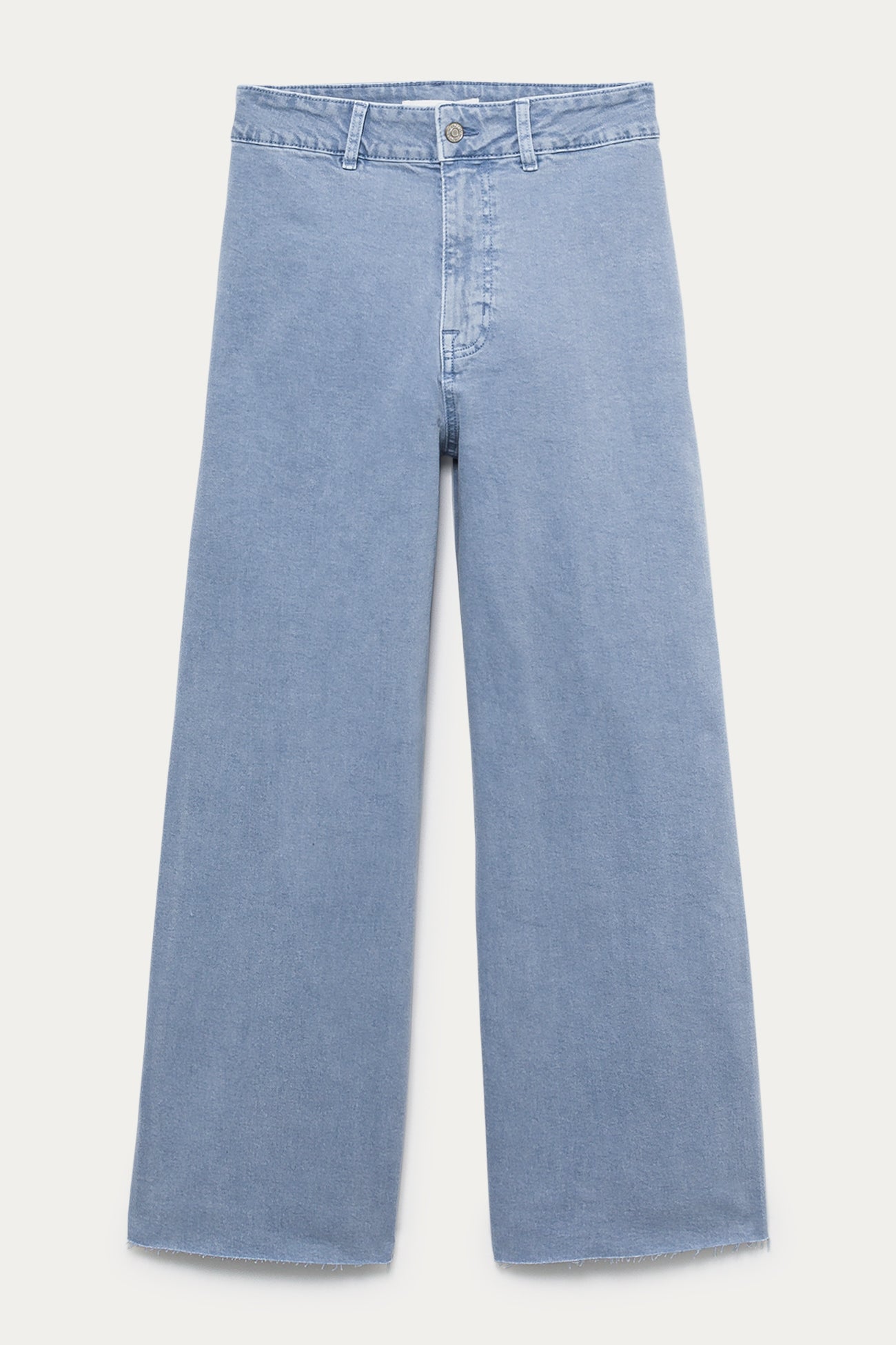 Raw cut high-waist trousers - Blue