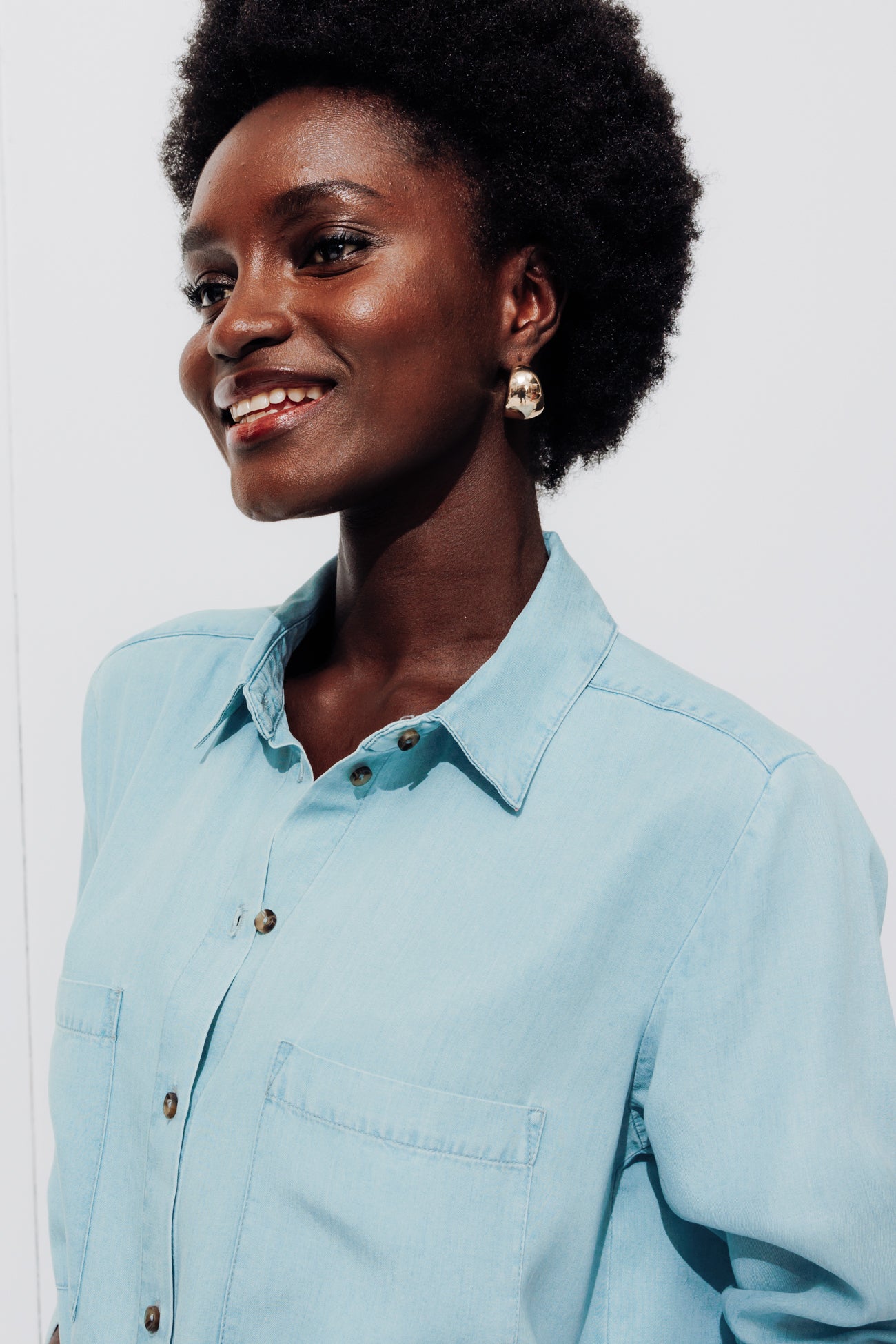 Lyocell shirt dress - Ultra faded denim