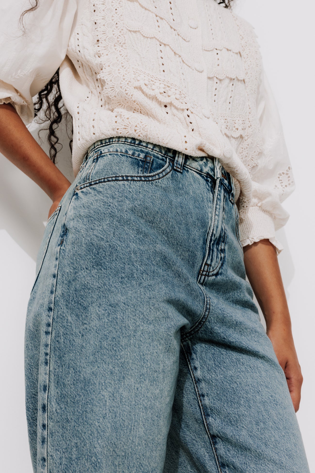 High-waist balloon jeans - Black