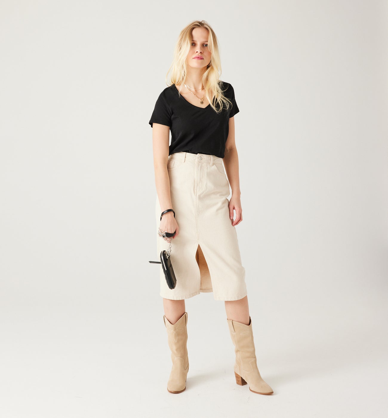 V-neck top - Raspberry red