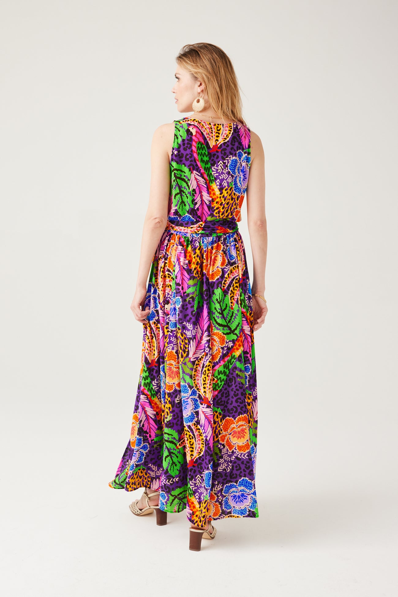 Long patterned dress - Violet print