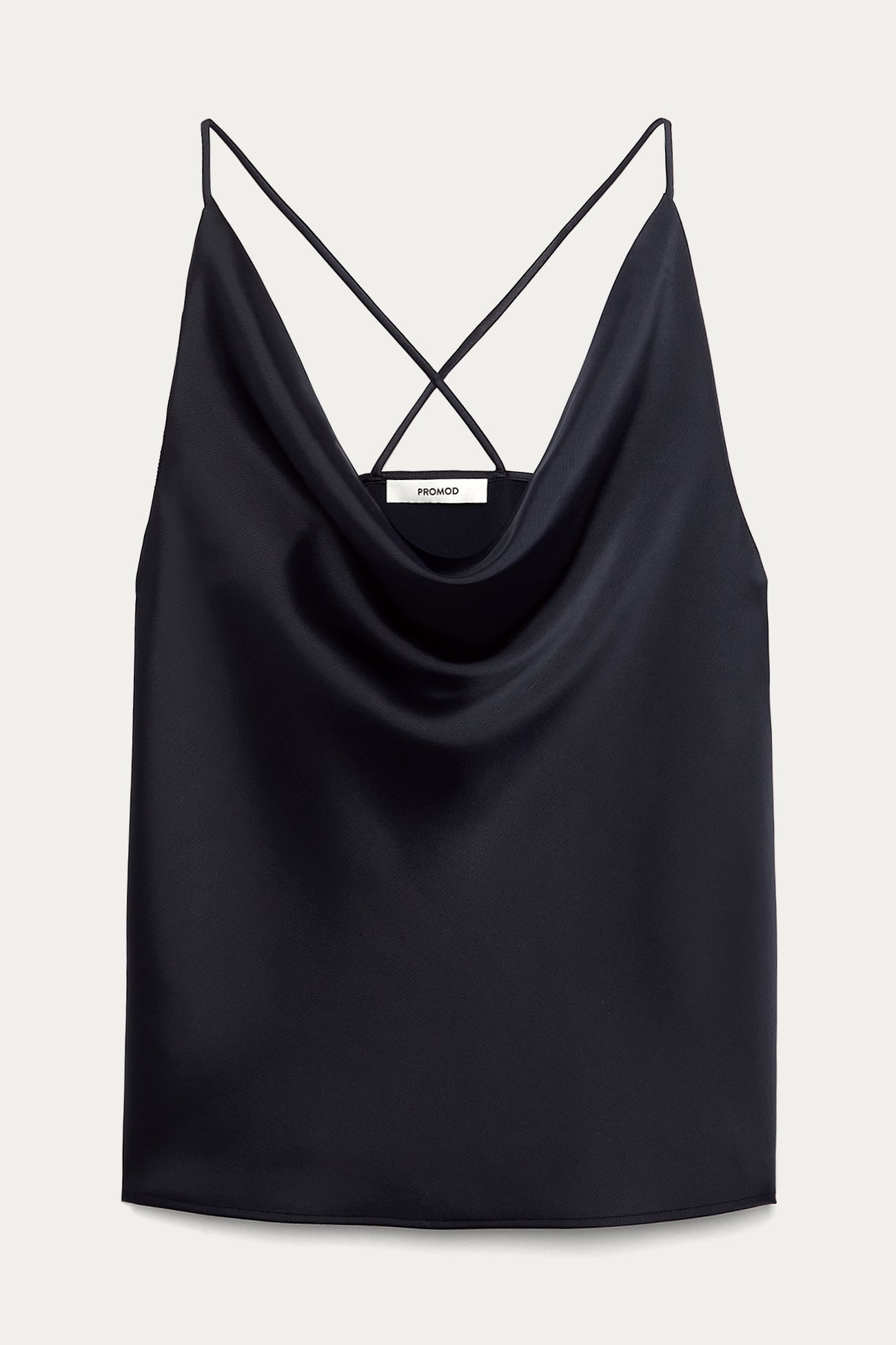 Satin strappy top - Navy blue