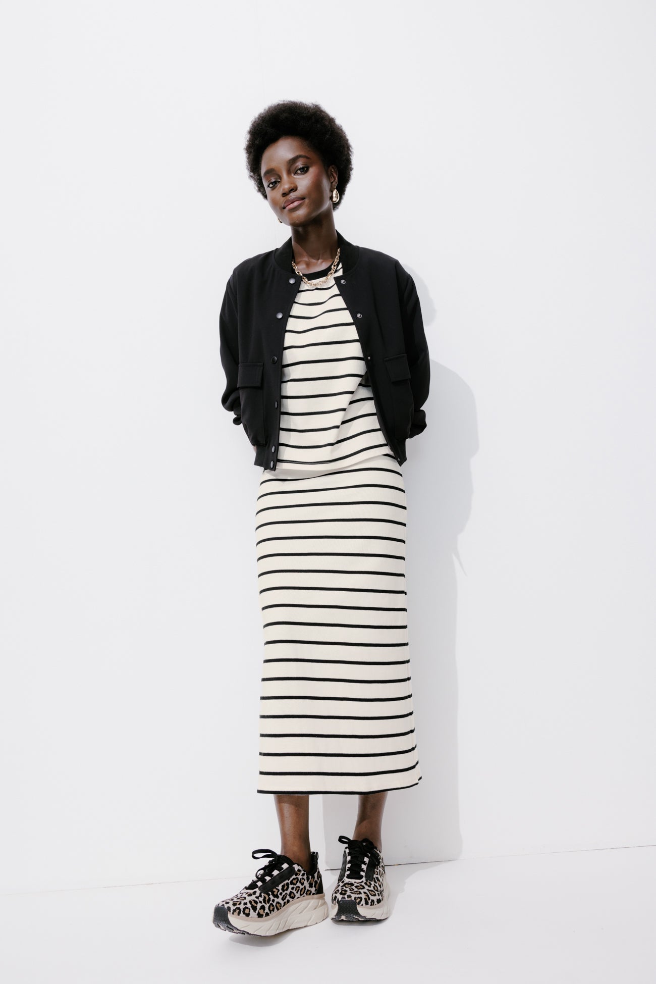 Ecodesign nautical skirt - Ecru stripes