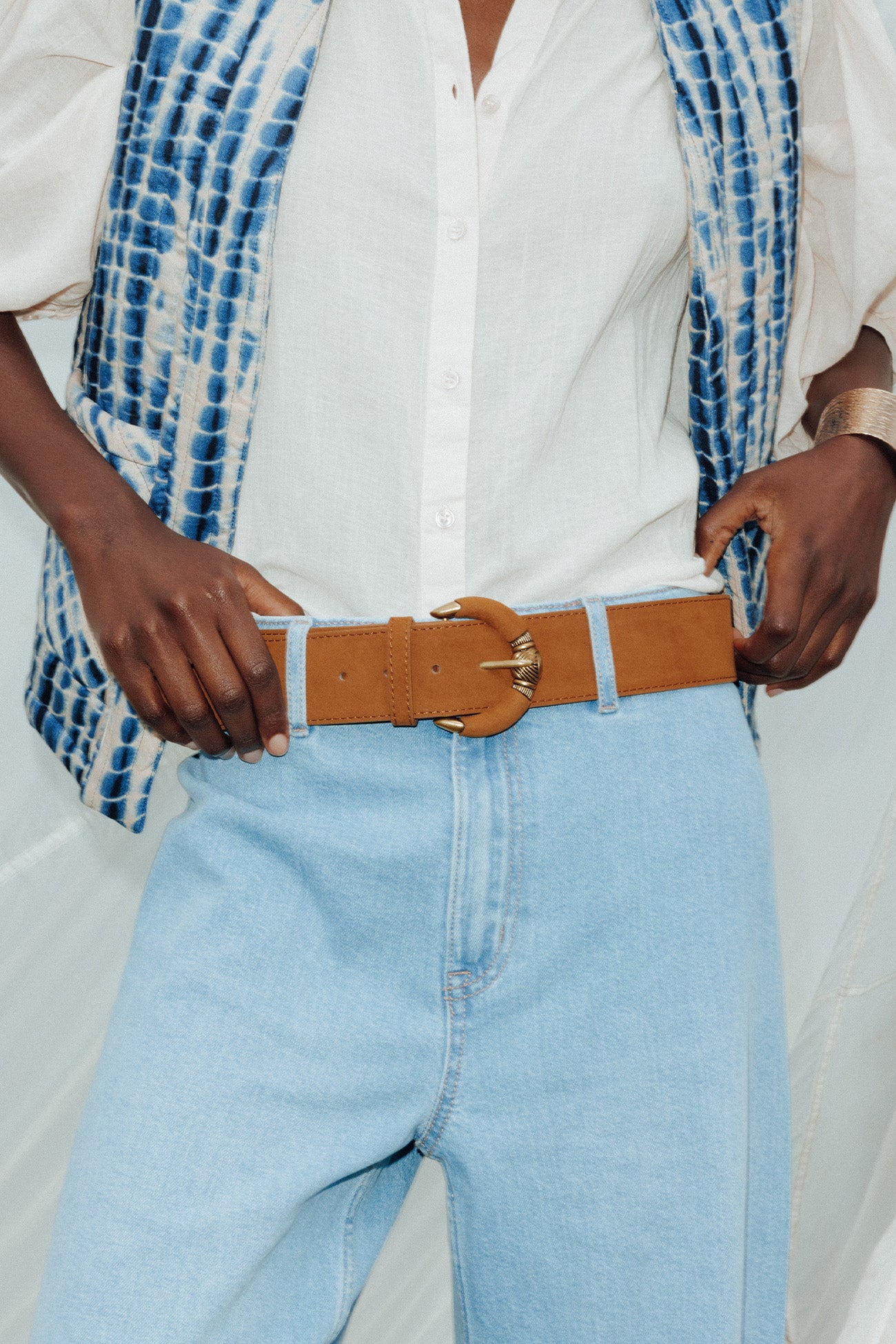 Wide belt - Camel