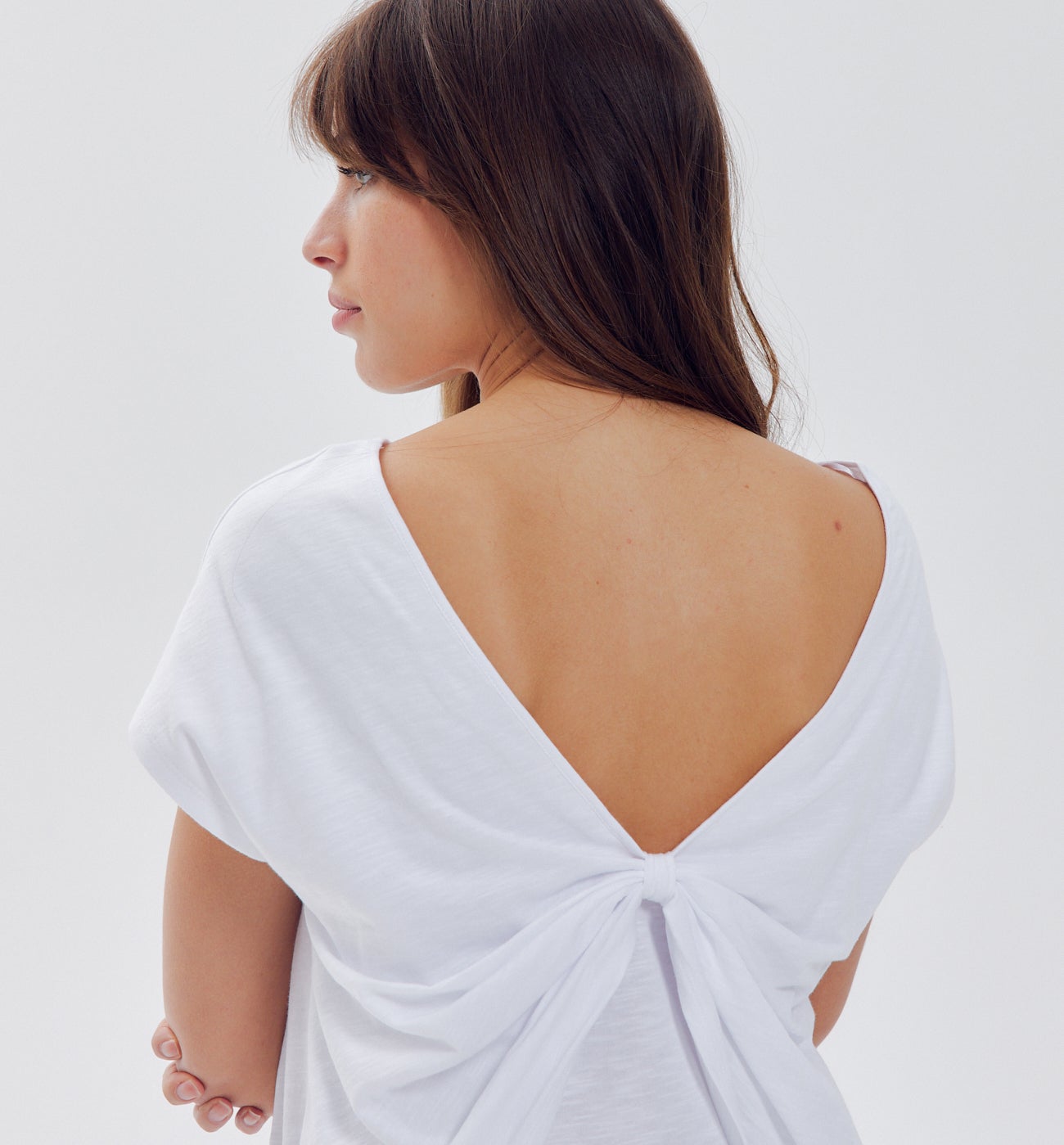 Low-back cotton top - Pink