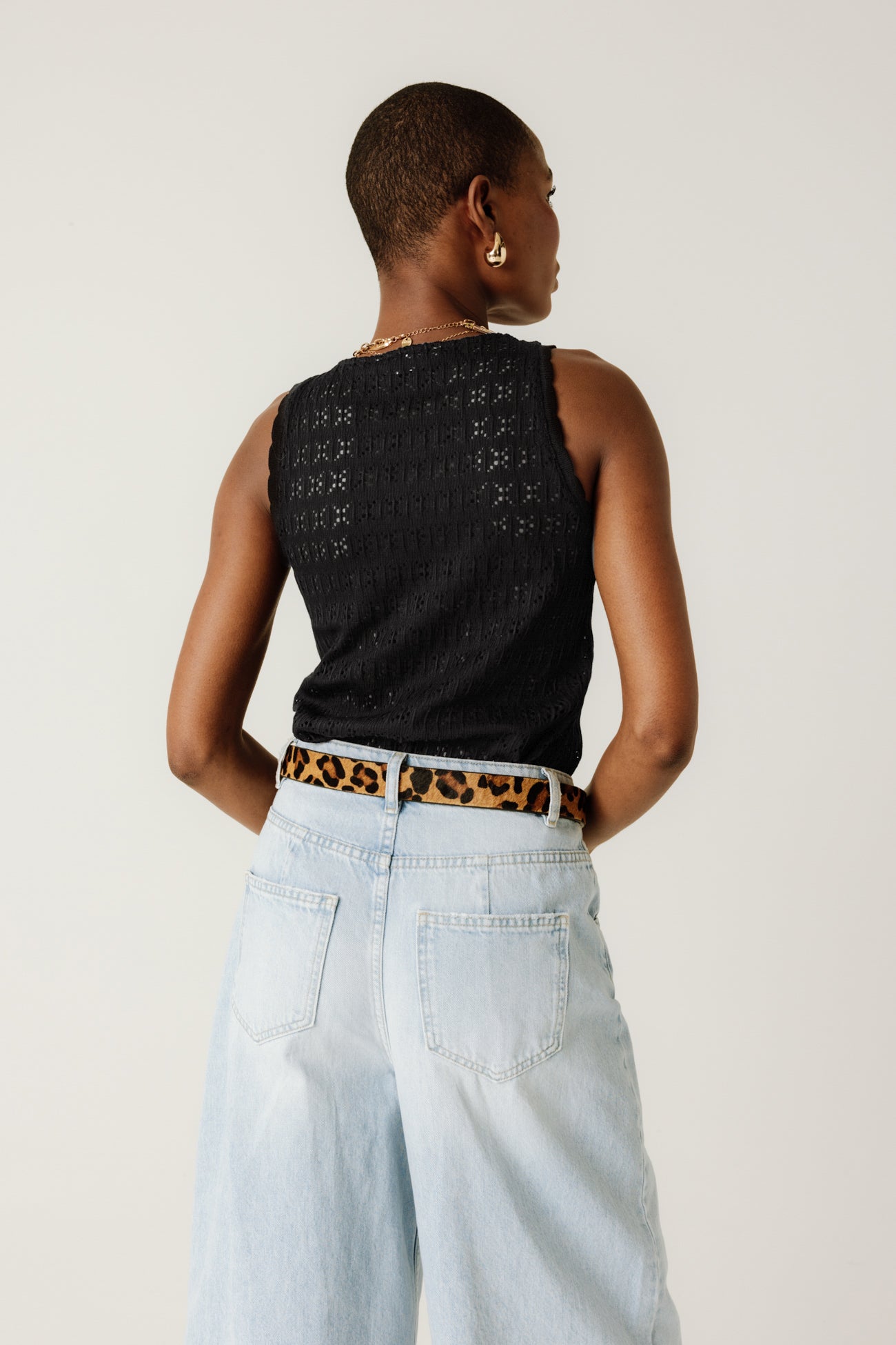 Openwork t-shirt - Beige