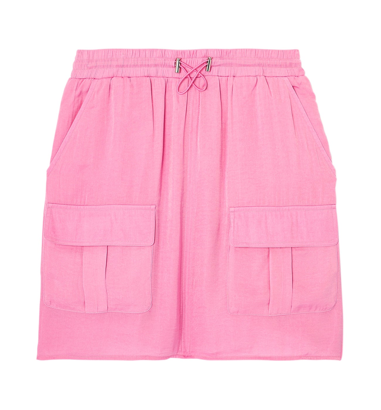 Cargo satin mini skirt - Pink