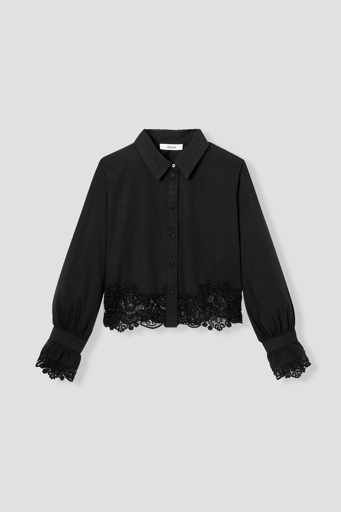 Lace-detail shirt - Black