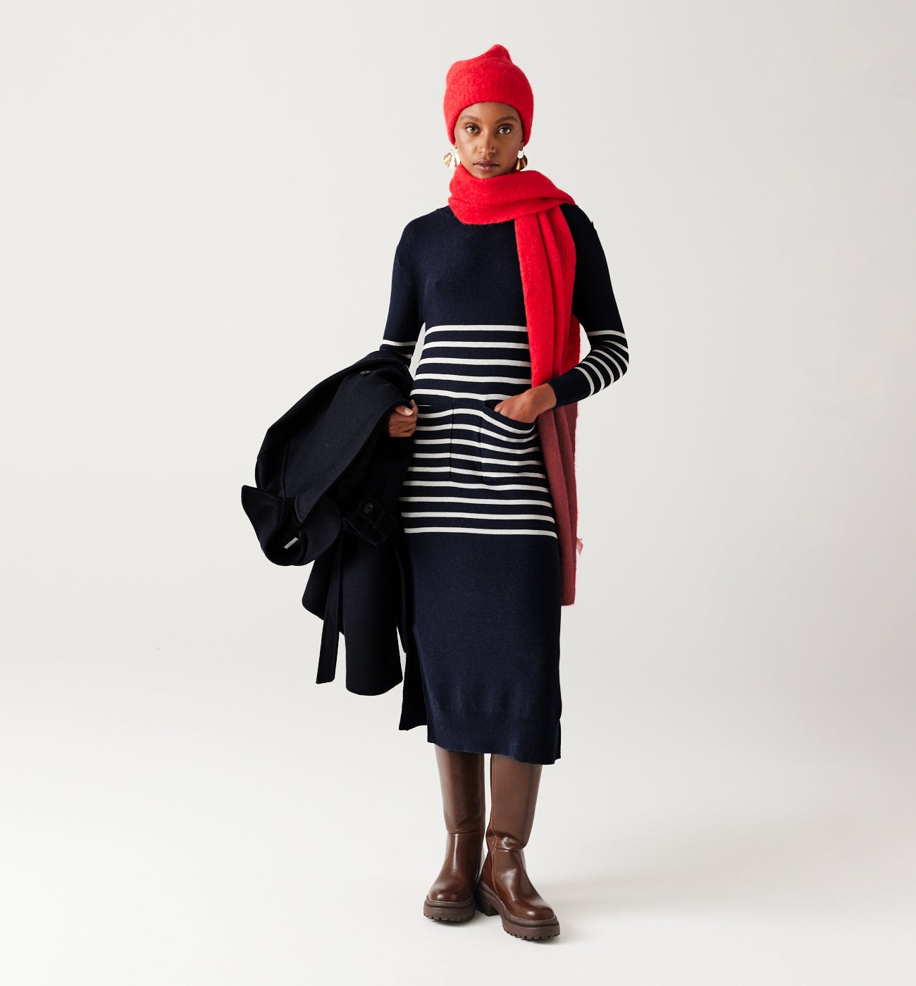 Nautical jumper dress - Navy blue stripes