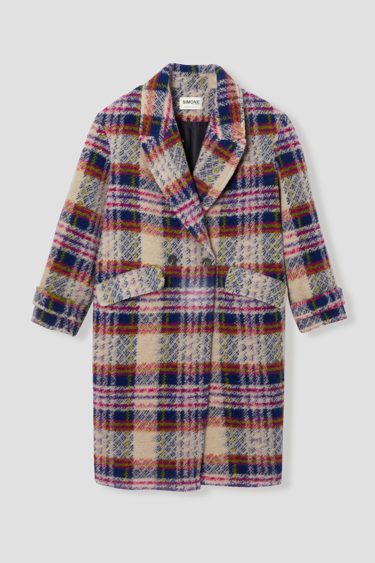 SIMONE wool blend coat - Chestnut brown print